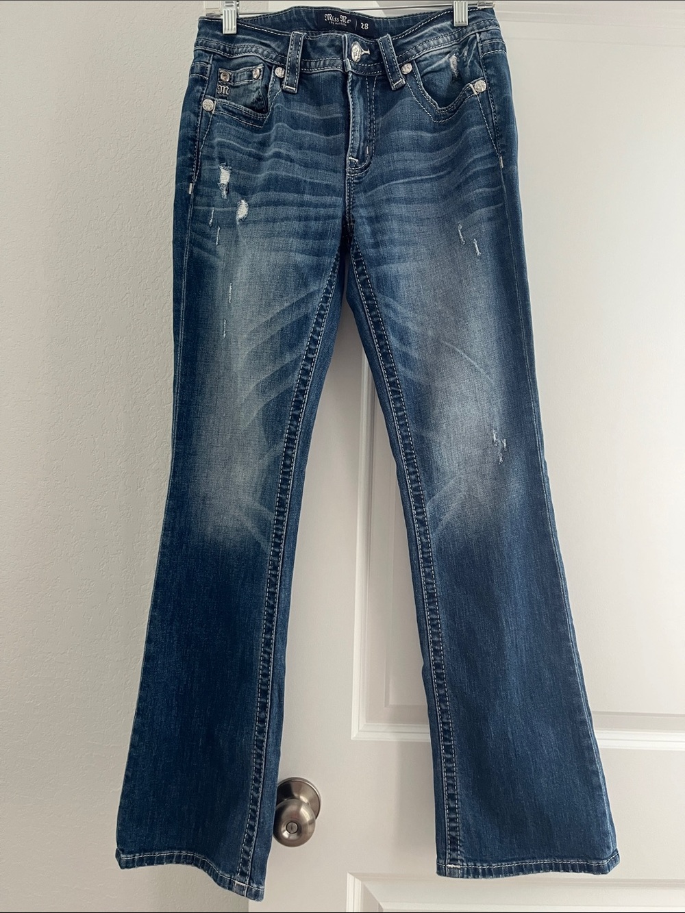 Miss Me Distressed  Blue Flare Jeans